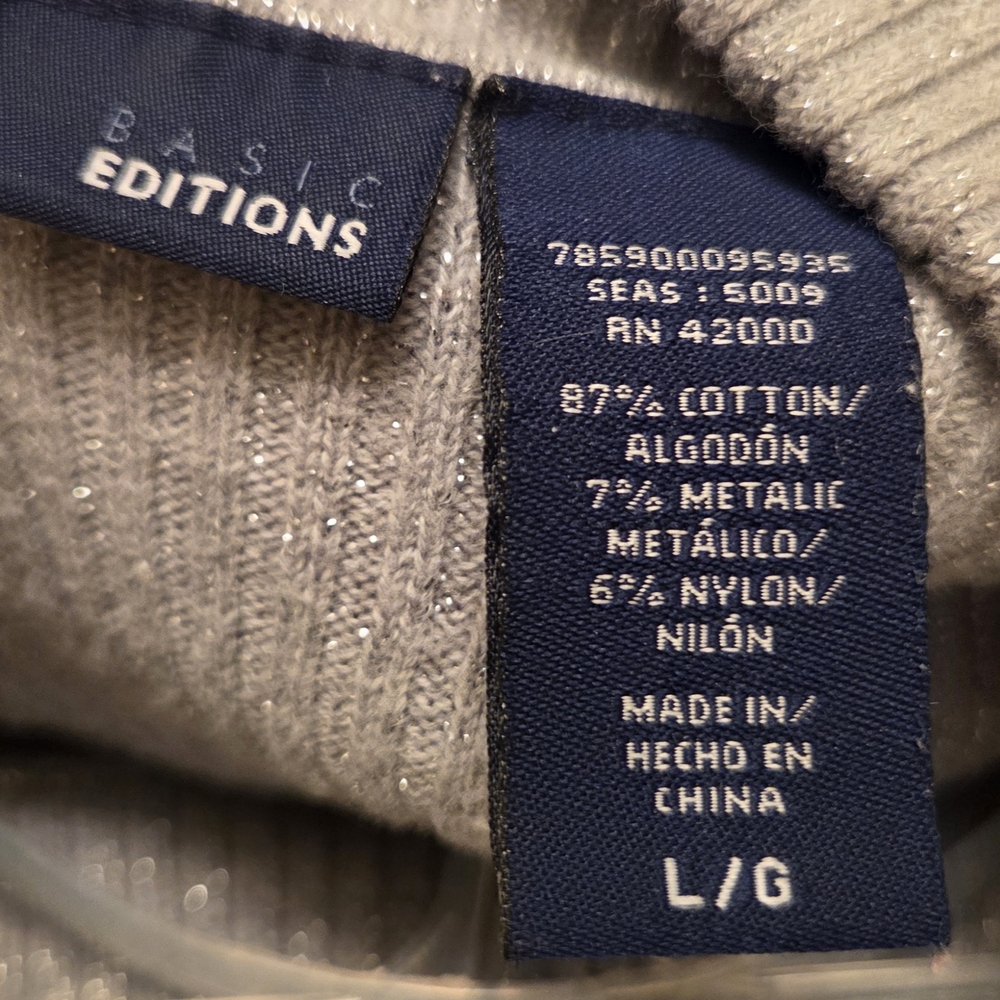 Basic Editions Beige Women's Cowl Neck Sweater - Picture 4 of 5